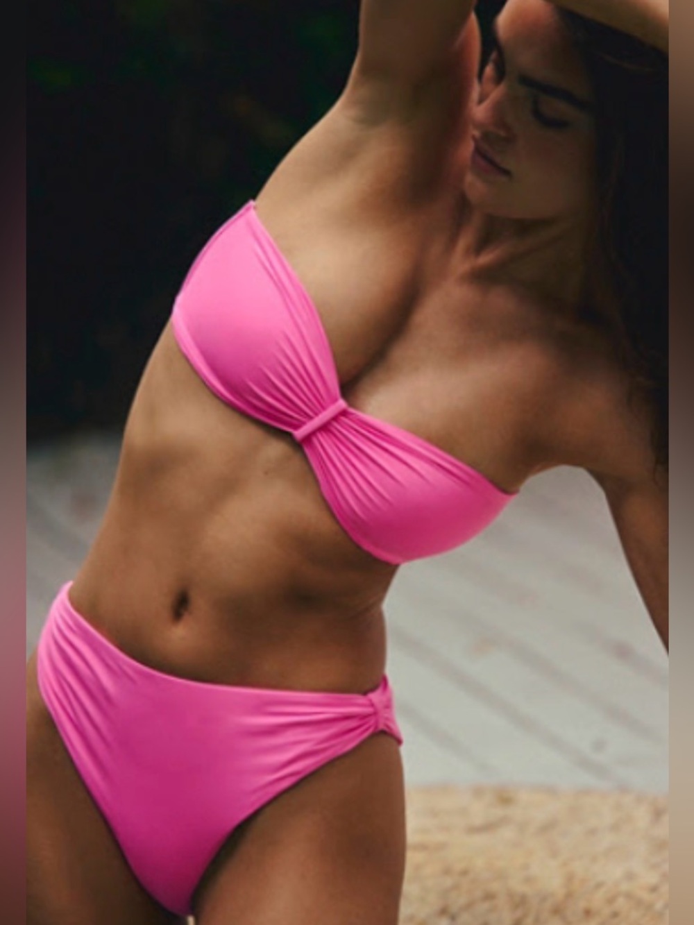 Free People - Toast - Signature Cinch Bandeau Top and Bikini Bottoms